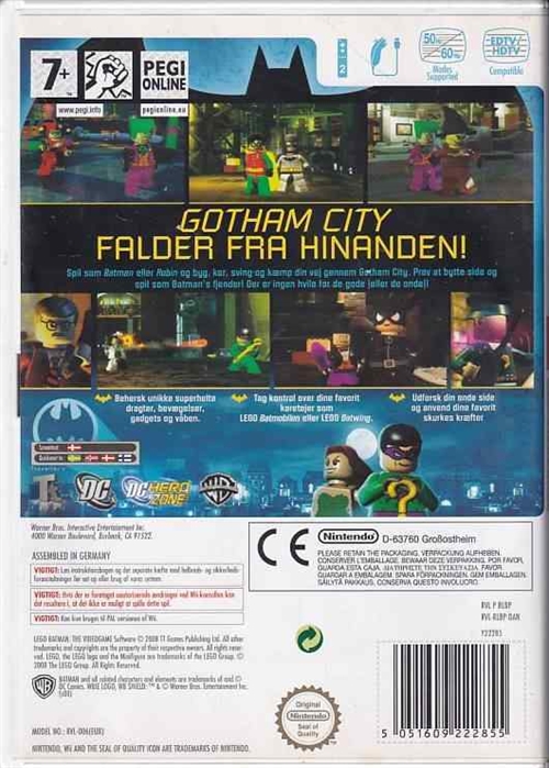 LEGO Batman the Video Game - Dansk version - Nintendo Wii (B Grade) (Genbrug)